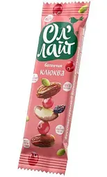 Батончик фруктово-ореховый Ол'Лайт Клюква, 30г