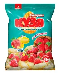 Кукурузные палочки Кузя Лакомкин со вкусом Клубники, 100г