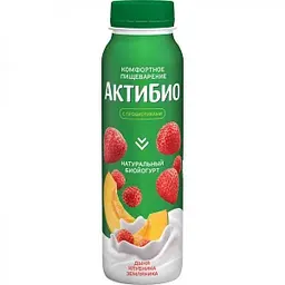 Биойогурт питьевой Актибио дыня, клубника, земляника 1,5%, 260г