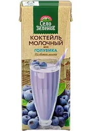 Коктейль Село Зелёное молочный вкус голубика 3,2%, 200г