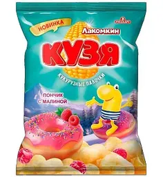 Кукурузные палочки Кузя Лакомкин со вкусом Малиновый пончик, 100г