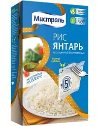 Рис длиннозёрный Мистраль Янтарь пропаренный, 400г
