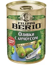 Оливки консервированные Filippo Berio с анчоусом, 300г