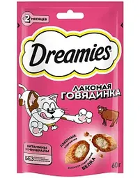 Лакомство для кошек Dreamies лакомая говядинка с 2 месяцев, 60г