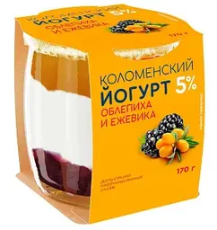 Йогурт Коломенский Облепиха Ежевика 5%, 170г