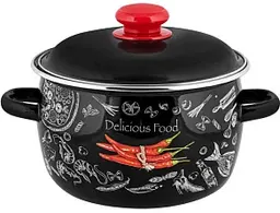 Кастрюля эмалированная Appetite Chilli цвет: черный, 2л