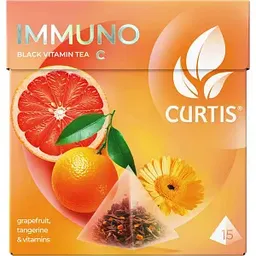 Чай чёрный Curtis Immuno Грейпфрут- лайм-мандарин + витамин С, 15×1,7г