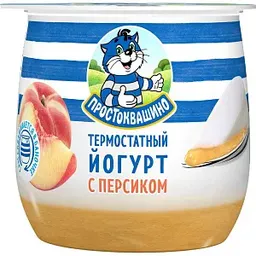 Йогурт термостатный Простоквашино с персиком 3,4%, 160г