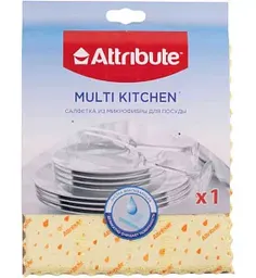 Салфетка Multi Kitchen из микрофибры для посуды, цвет в ассортименте, 20х17см