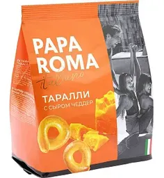 Сушки Papa Roma Таралли с сыром Чеддер, 180г