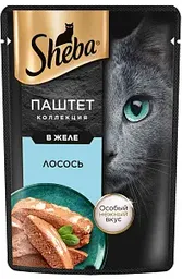Влажный корм для кошек Sheba лосось нежный паштет в желе, 75г