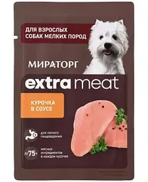 Влажный корм для собак мелких пород с чувствительным пищеварением Мираторг Extra Meat куриная грудка в соусе, 80г