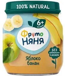 Пюре ФрутоНяня Яблоко, банан, с 6 месяцев, 100г