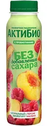 Йогурт питьевой Актибио с персиком и малиной без добавления сахара 1,5%, 260г