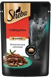 Влажный корм для кошек Sheba говядина ломтики в соусе, 75г