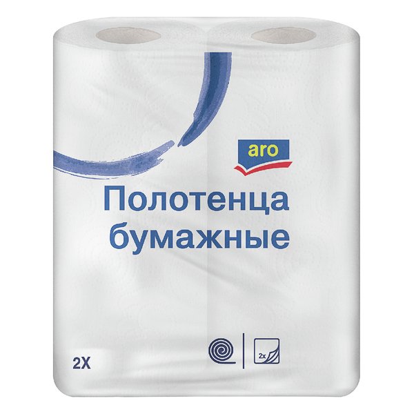 aro Бумажные полотенца 2 слоя, 2 рулона
